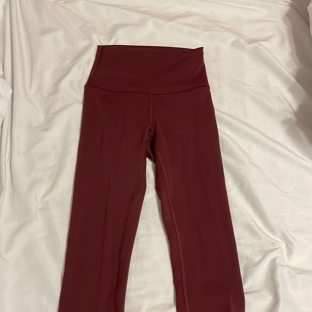 lululemon red merlot wunder train 25inch